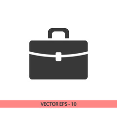 Briefcase icon, vector illustration. Flat design style