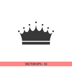 crown  icon, vector illustration. Flat design style  