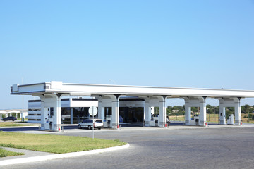Fototapeta na wymiar Petrol station in countryside