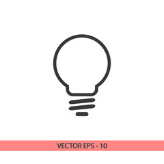 Light bulb  icon, vector illustration. Flat design style