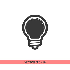 Light bulb  icon, vector illustration. Flat design style