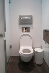 Toilet stall in public restroom