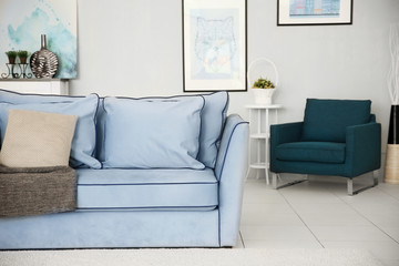 Sofa in modern room interior