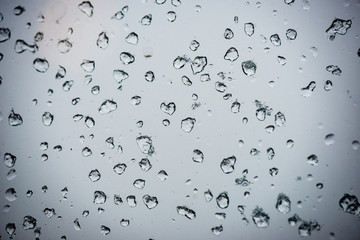 frozen raindrops on glass