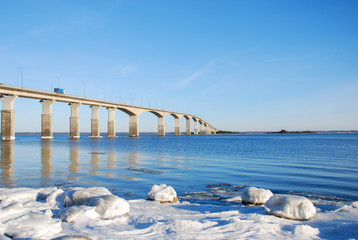 Icy coast by the bridge © Birgitta