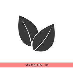 Leaf icon, vector illustration. Flat design style 