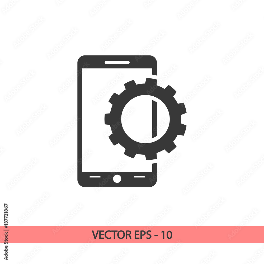 Poster setting parameters, mobile smartphone icon, vector illustration. flat design style