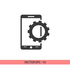 setting parameters, mobile smartphone icon, vector illustration. Flat design style