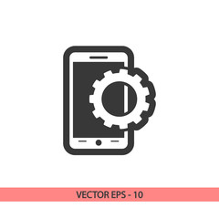 setting parameters, mobile smartphone icon, vector illustration. Flat design style