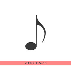 Music icon, vector illustration. Flat design style