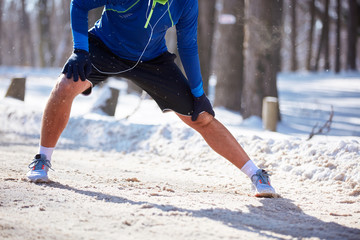 Jogger stretching outdoor