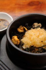 dolsot al bap. Rice with Fish Roe