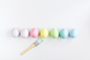 Easter concept on white background top view mockup