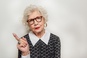 Severe mature woman expressing her discontent