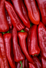 Red paprika peppers closeup