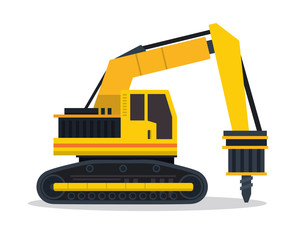 Modern Flat Construction Vehicle Illustration - Crane Truck