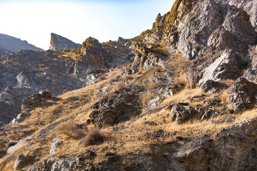 Desolated area of rocky mountain
