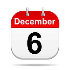 December 6 calendar icon