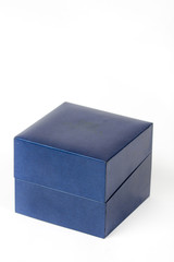 Blue square box isolated over white background
