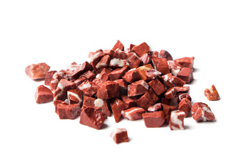rosso levante, red marble on white background