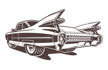 Vector american car (raster version)