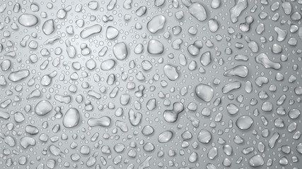 Gray background of water drops