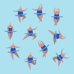 Dancer illustration collection of vector flat style.