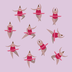 Dancer illustration collection of vector flat style.
