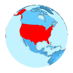 USA on globe isolated