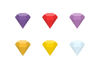  Gemstones vector flat icon.