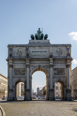 Fototapeta na wymiar Victory Gate (Siegestor) in Munich, Germany, 2015