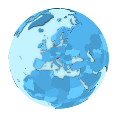 Obraz premium Slovenia on globe isolated