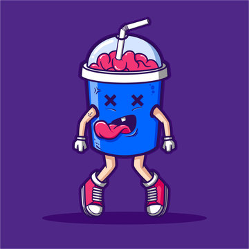 Cute Milkshake Dizziness Character Design