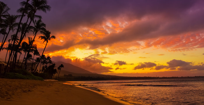 Fototapeta hawajski zachód słońca
