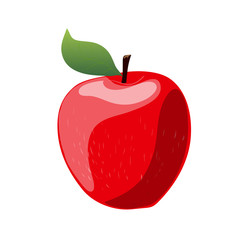 Vectored illustration of red apple, apple realistic vector illustration