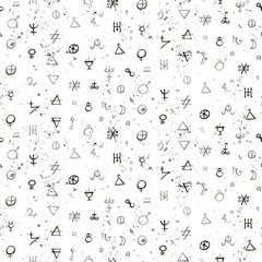 pattern with alchemy symbols