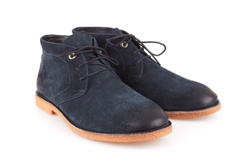 Men's Blue Leather Shoes