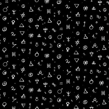 Pattern With Alchemy Symbols