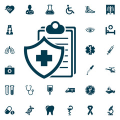 Medical Insurance Icon, medical set on white background. Health Care Vector illustration