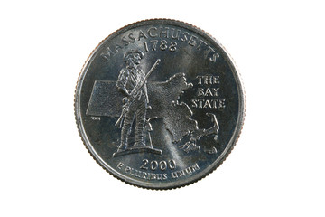 isolated Massachusetts quarter