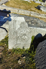 Panoramic view of archeological area of ancient Philippi, Eastern Macedonia and Thrace, Greece