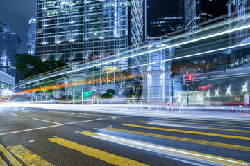 urban traffic with cityscape in Nanchang,China.