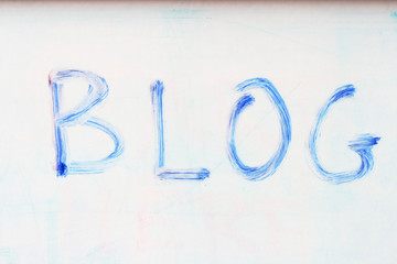 blue blog on whiteboard