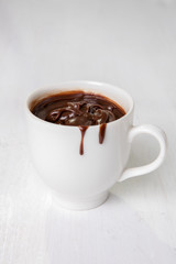 Chocolate cream in white cup