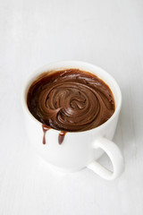 Chocolate cream in white cup