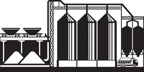 Silos for grain cereals - vector illustration © angelha