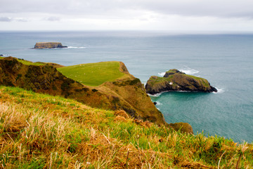 Landscape at Carrick-a-Rede Rope Bridge, near Ballintoy in County Antrim, Northern Ireland