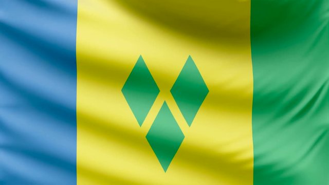 Realistic beautiful Saint Vincent and the Grenadines flag 4k
