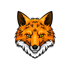 Fox head muzzle or snout vector mascot icon