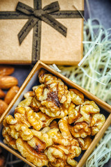 Nuts with a gift box